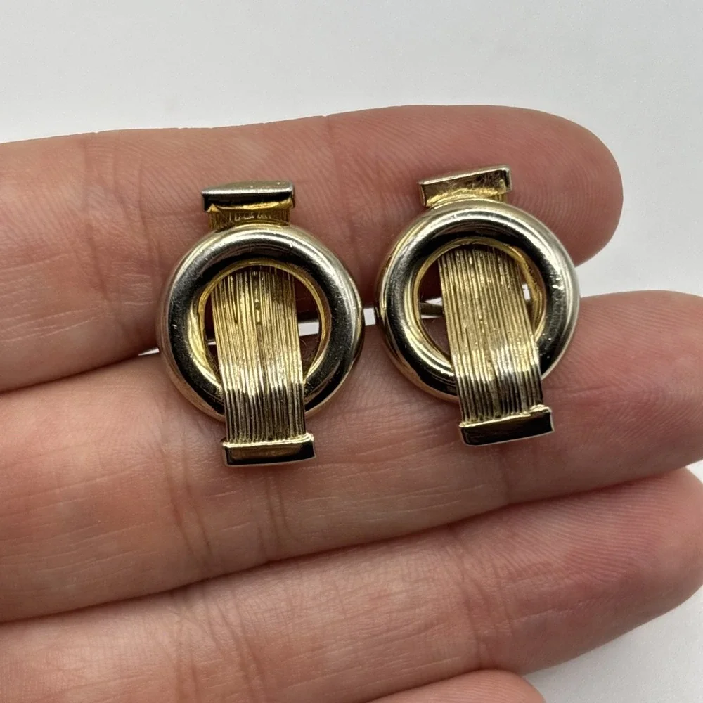 Vintage‎ Swank Cufflinks, Gold Tone, Wires